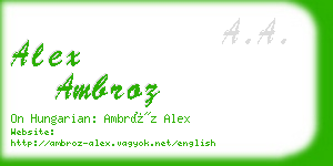 alex ambroz business card